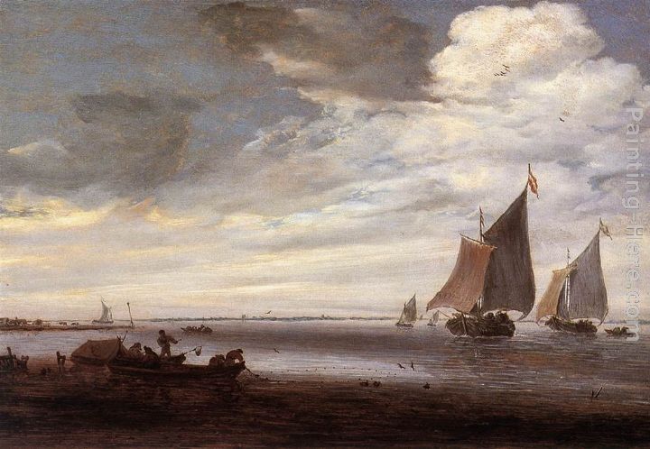 River Scene painting - Salomon van Ruysdael River Scene art painting